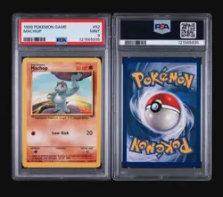 MACHOP 52/102 - BASE SET 1999 POKEMON CARD - FRESH SLAB - PSA 9 MINT - Image 4