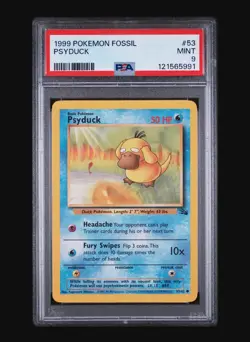 PSYDUCK 53/62 - FOSSIL 1999 POKEMON CARD - FRESH SLAB - POP 324 - PSA 9 MINT - Image 2