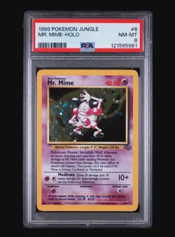 MR. MIME HOLO 6/64 - JUNGLE POKEMON CARD 1999 - FRESH SLAB PSA 8 NM- MINT - Image 2