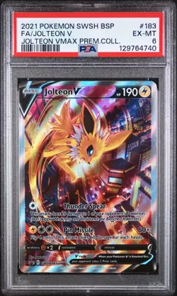 Jolteon V ⭐ SWSH183 SWSH: Sword & Shield Promo Cards Holo Pokemon Card PSA 6 - Image 1
