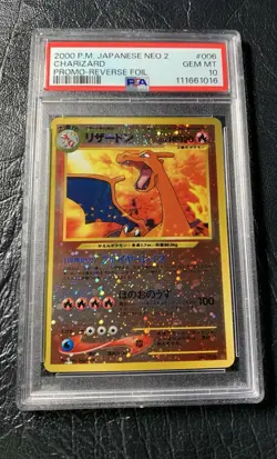 2000 PSA 10 CHARIZARD 6 Pokemon Japanese NEO 2 Promo Card SLAB GEM MINT - Image 1