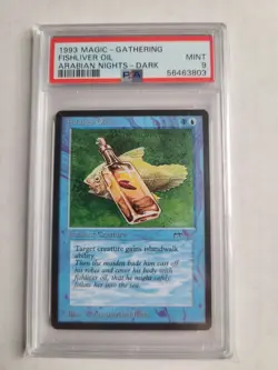 MTG Fishliver Oil PSA 9 MINT Vintage Arabian Nights English Magic Card 1993! - Image 2