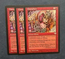 MTG 3X MIRAGE CHAOSPHERE NM MAGIC THE GATHERING RARE ENCHANTMENT RED ENGLISH - Image 4