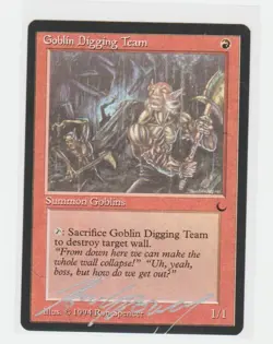 Magic the Gathering ~ 1x Goblin Digging Team ~ M/NM ~ THE DARK~SIGNED BY ARTIST - Image 1