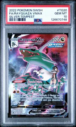 PSA 10 Rayquaza Vmax TG20 Pokemon Sword Shield Silver Tempest Trainer Gallery - Image 1