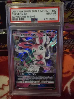 2017 POKEMON SUN & MOON GUARDIANS RISING #92A SYLVEON GX PSA 10 - Image 1