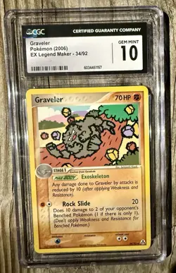 Pokemon TCG Graveler 34/92 2006 Ex Legend Maker CGC GEM MINT 10 - Image 1