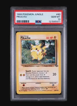 PIKACHU - RED CHEEKS 60/64 POKEMON 1999 JUNGLE -FRESH SLAB - PSA 10 GEM MINT 💎 - Image 2