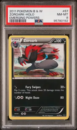 2011 POKEMON B&W EMERGING POWERS #67 ZOROARK-HOLO PSA 8 - Image 1