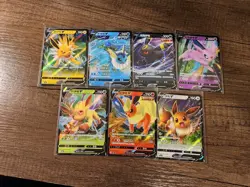 Lot Of 7 Chinese Pokemon Gem Pack Vol 2 Eeveelution V Cards - Image 1