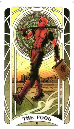 DEADPOOL THE FOOL 2023 Marvel Tarot Card By Lily McDonnell - Image 1