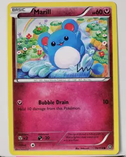 Marill 76/114 - LP - XY Steam Siege Pokemon Card FREE Ship - Shibuzoh Art - Image 1