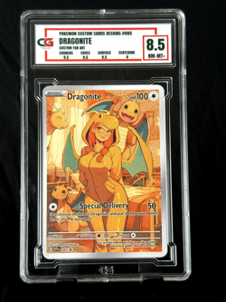 Dragonite CG 8.5 Custom Cards Designs CGC PSA Pokemon Fanart Non TCG 2024 - Image 1