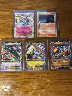 5 Card Pokemon Lot HP Damaged 2006 2014 2016 Mega Rayquaza Ampharos Groudon EX - Image 1