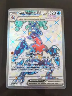 🍃 Pokemon SV Paradox Rift Garchomp ex 219 Ultra Rare card Water NM Full Art - Image 1