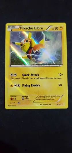 Pokemon Pikachu TCG Holo Card Libre 30/30 XY Trainer Card LP - Image 1
