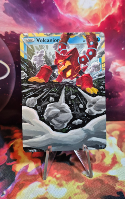 Pokemon Volcanion custom Full Art Card 1/1 original hand painted - Image 1