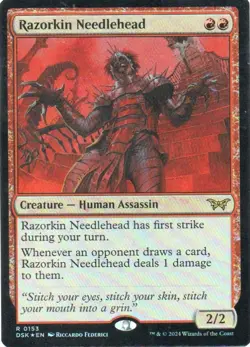 MTG: Duskmourn: House of Horror: Foil Razorkin Needlehead: LP Condition - Image 1
