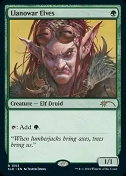 Near Mint x 1 Llanowar Elves (1553) - Rainbow Foil Secret Lair Drop Series - FOI - Image 1