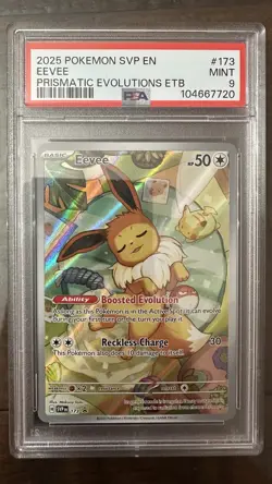Pokemon Prismatic Evolutions Eevee 173 PSA 9 Mint Promo - Image 1