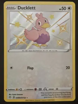 Ducklett SV095/SV122 Shining Fates Shiny Vault Holo Rare Pokemon TCG 2021 NM - Image 1