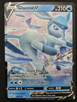 Glaceon V 038/159 Sword & Shield Crown Zenith Ultra Rare Holo Pokemon 2023 NM - Image 1