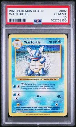 PSA 10 GEM MINT Wartortle 002/034 CLB Classic Box Holo Rare Pokemon TCG 2023 - Image 1
