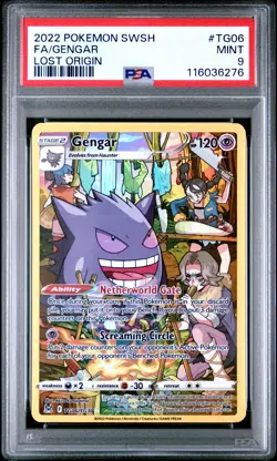 2022 POKEMON SWORD & SHIELD LOST ORIGIN #TG06 FULL ART/GENGAR PSA 9 - Image 1