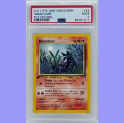 Pokemon 1st Edition Houndour Non Holo 24/75 Neo Discovery PSA 9 MINT - Image 1