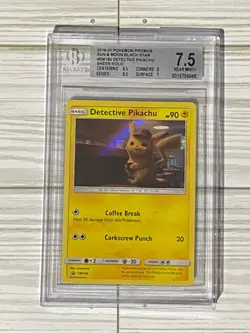 Pokemon 2019 Sun & Moon Promo Holo Detective Pikachu #SM190 ✨ Beckett Graded 7.5 - Image 1
