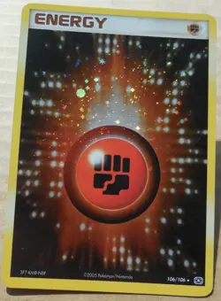 Fighting Energy 106/106 Rare Holo Emerald Set Pokemon LP - Image 1