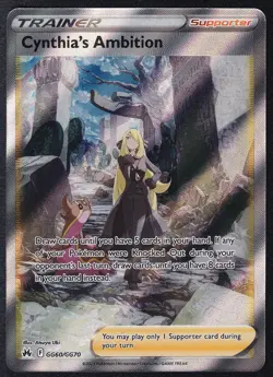 Pokemon TCG Cynthia's Ambition GG60/GG70 Crown Zenith: Galarian Gallery NM - Image 1
