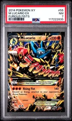 2014 POKEMON XY FURIOUS FISTS #55 M LUCARIO EX FURIOUS FISTS - PSA 7 - Image 1