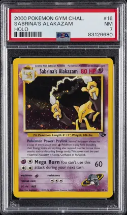 2000 POKEMON GYM CHALLENGE HOLO #16 SABRINA'S ALAKAZAM PSA 7 - Image 1