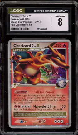Pokemon Charizard G Lv.X Fall Collector's Tin Black Star Holo Promo DP45 CGC 8 - Image 1