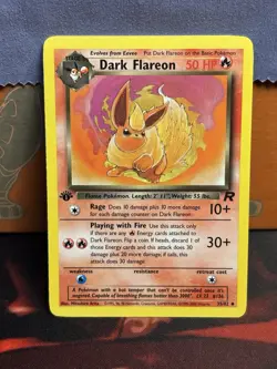 1st Edition Dark Flareon 35/82 Team Rocket Non Holo Uncommon Pokemon TCG 2000 - Image 1