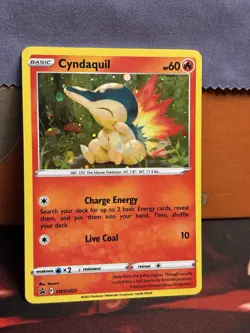 Cyndaquil SWSH221 Promo Pokemon TCG Holo Swirl - Image 1