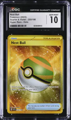 Nest Ball #255/198 English Hyper Rare CGC 10 2023 Pokemon Scarlet & Violet - Image 1