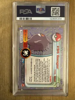 2000 Topps Pokemon TV #94 GENGAR Animation Series 2 Blue Logo PSA 8 - Image 2
