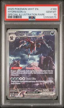 2025 POKEMON WHT EN-WHITE FLARE SPECIAL ILLUSTRATION RARE HYDREIGON EX PSA 10 - Image 1