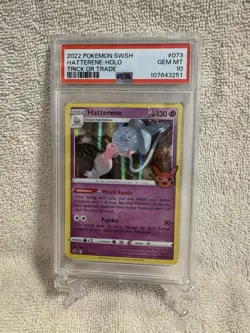 PSA 10 Hatterene Holo : Pokemon : SWSH Trick or Trade 2022 : 073/198 GEM MINT - Image 1