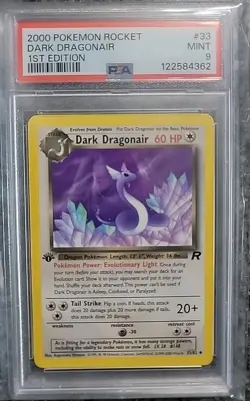 PSA 9 Dark Dragonair - 33/82 - 2000 Pokemon Rocket Mint 1st Edition Uncommon - Image 1