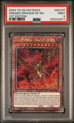 2024 YU-GI-OH! RA03-QUARTER CENTURY BONANZA 1ST ED THE WINGED DRAGON OF RA PSA 9 - Image 1