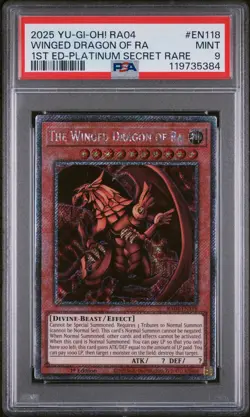 2025 YU-GI-OH! RA04-QUARTER CENTURY STAMPEDE THE WINGED DRAGON OF RA PSA 9 - Image 1