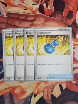 Dragon Elixir 172/191 - Surging Sparks - Trainer Card Lot x4 - Playset - Image 1