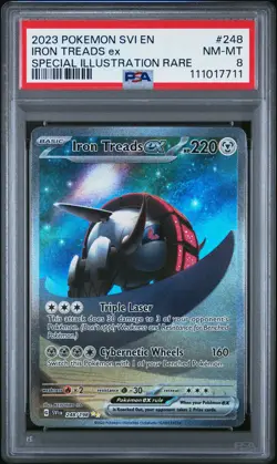 2023 POKEMON SVI EN-SCARLET & VIOLET #248 IRON TREADS EX PSA 8 - Image 1