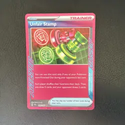 Pokemon Unfair Stamp 165/167 Sv06: Twilight Masquerade ACE SPEC Holo NM - Image 1