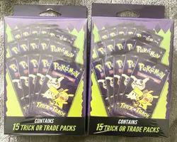 LOT OF 2 ~ POKEMON TRICK OR TRADE Booster Pack Boxes, 15 Packs per box - Image 1
