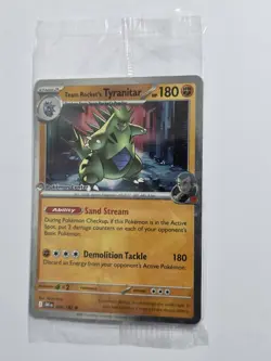 Pokemon Center Team Rocket’s Tyranitar 096/182 Promo Stamp Sealed - Image 1
