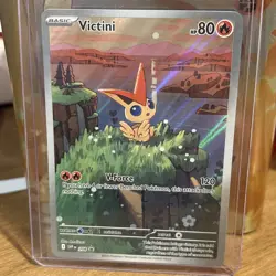 Pokemon TCG Victini SVP 208 Black Star Promo Illustration Rare Bolt White Flare - Image 1